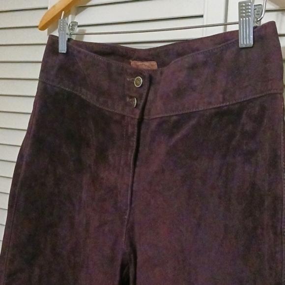 VINTAGE Skotts Suede Genuine Suede Leather Bootcut Flare pants, Size 8 - Picture 2 of 13